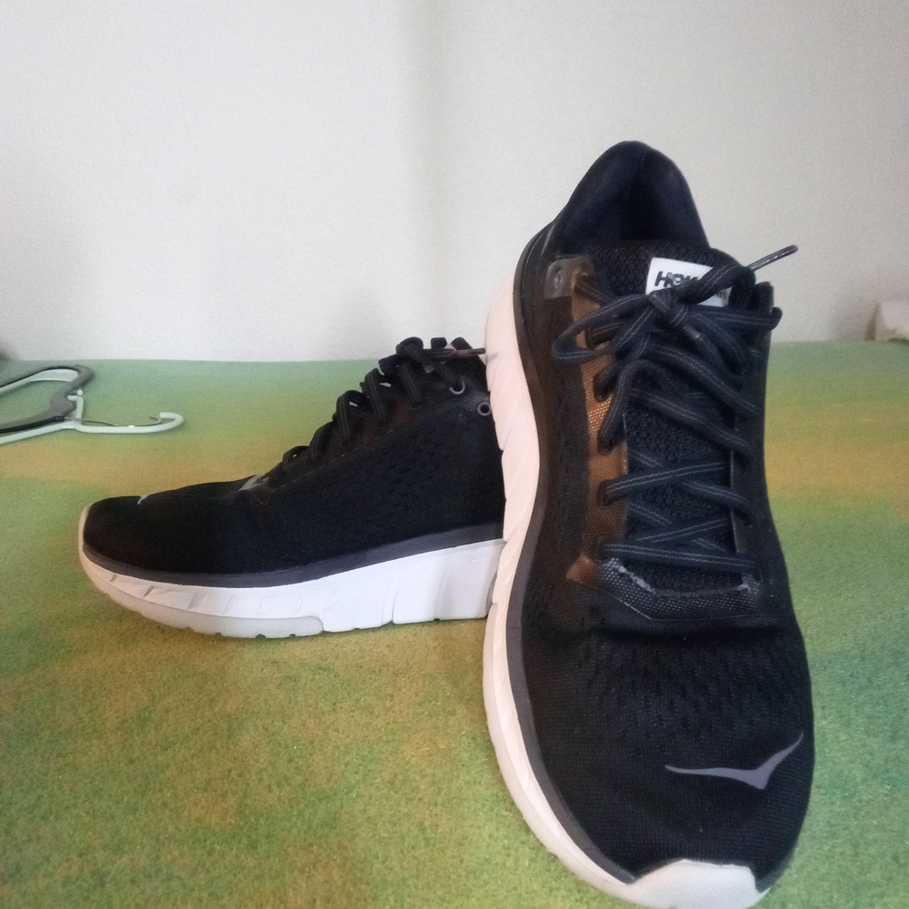 Hoka Men's Black and White Athletic Shoes